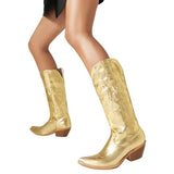 Botas Cowboy Mujer Doradas Western