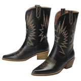 Botas Cowboy Mujer Negras Originales