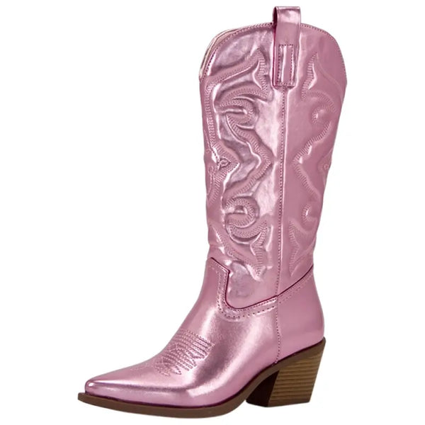 Botas Cowboy Mujer Rosas