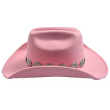 Sombrero Vaquero de Fieltro Rosa