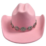 Sombrero Vaquero Rosa con Conchos