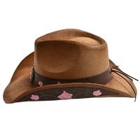 Sombrero Cowgirl con Rosas para Mujer